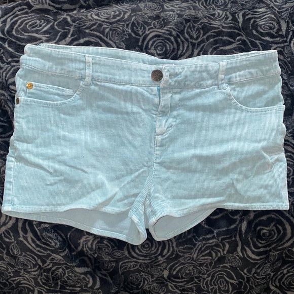 Corduroy turquoise shorts - Picture 1 of 4
